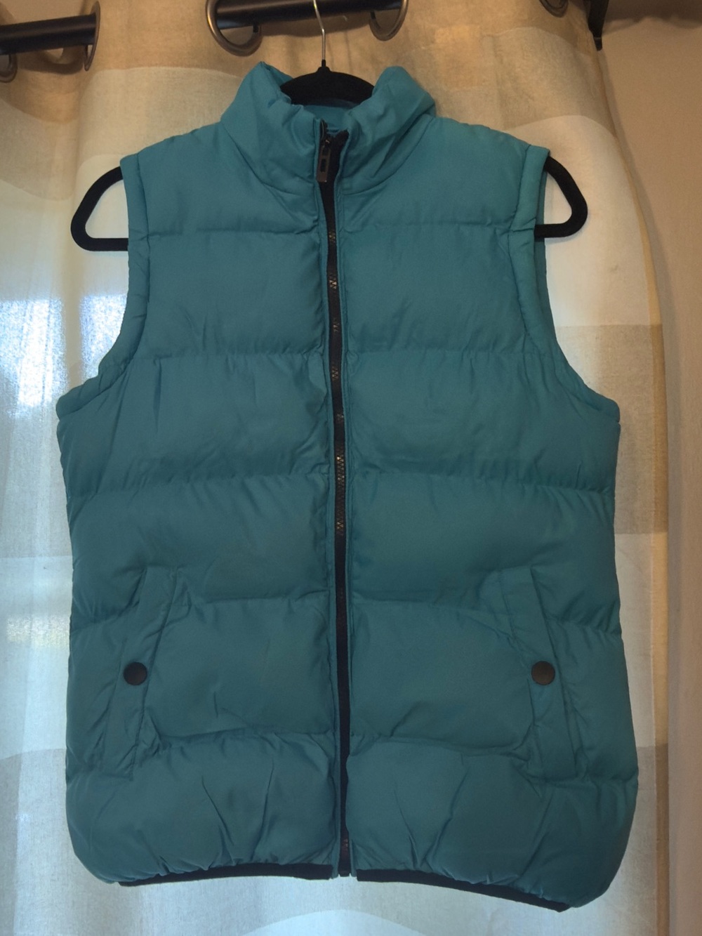Women’s Teal Puffer Vest - Sleeveless Quilted full zip